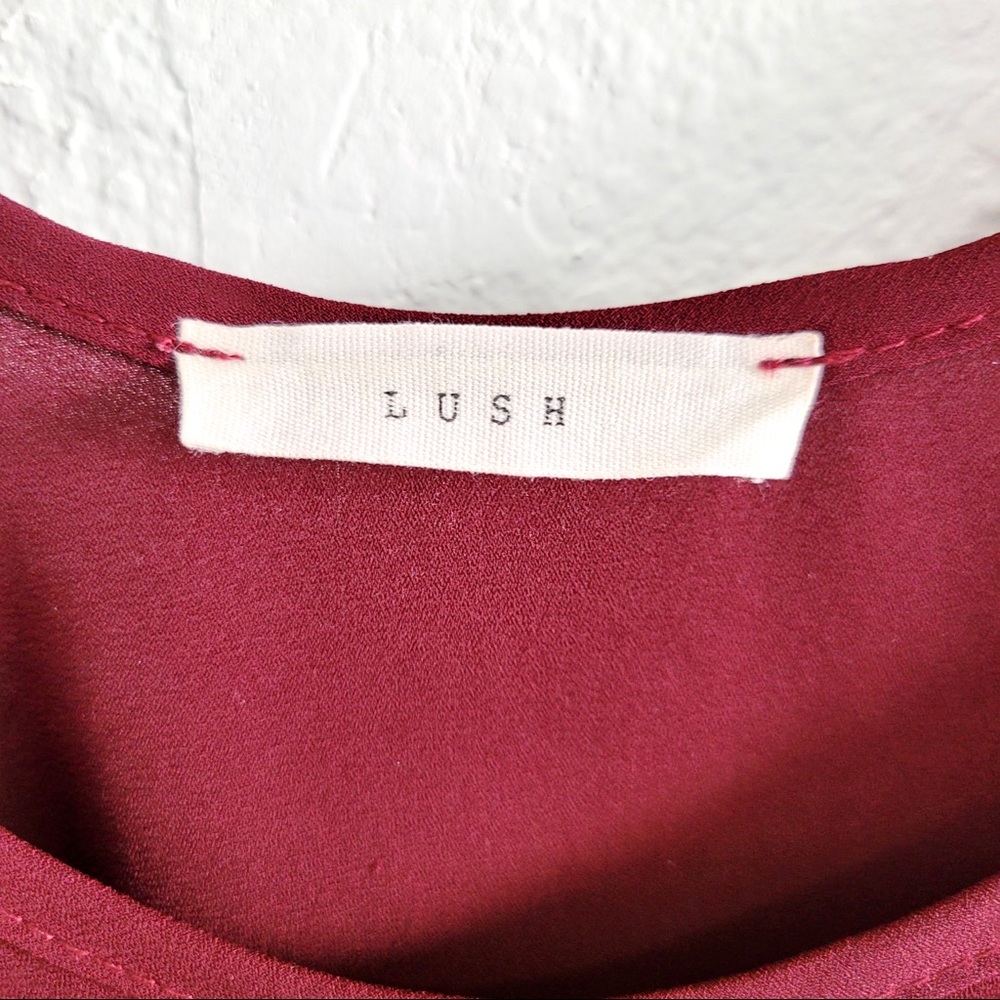 Lush • Maroon Flowy Chiffon Tank Top - Picture 5 of 5